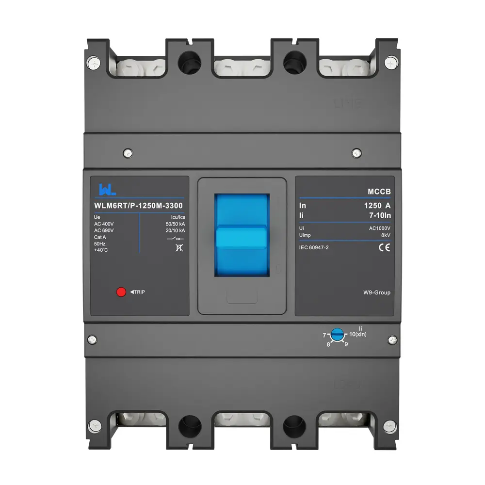 Adjustable mccb WLM6RT-1250A-3300 3P  WLM6RT Series  Moulded Case Circuit Breaker400V/690V mccb 800A 3 Poles