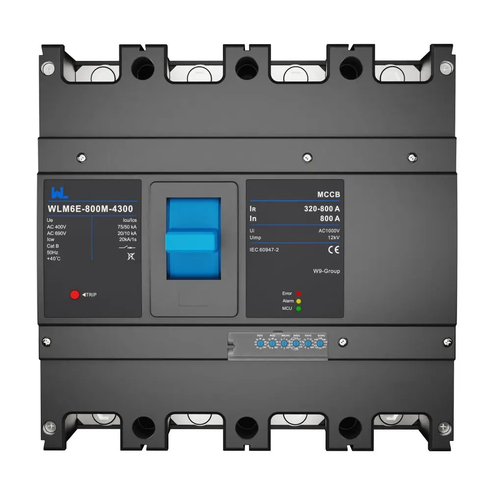 MCCB circuit breaker WLM6E-800A-3300 3P/4P    WLM6E Series electronic type circuit breaker 400V/690V 800 amp 3 Poles/4 Poles built in lsig