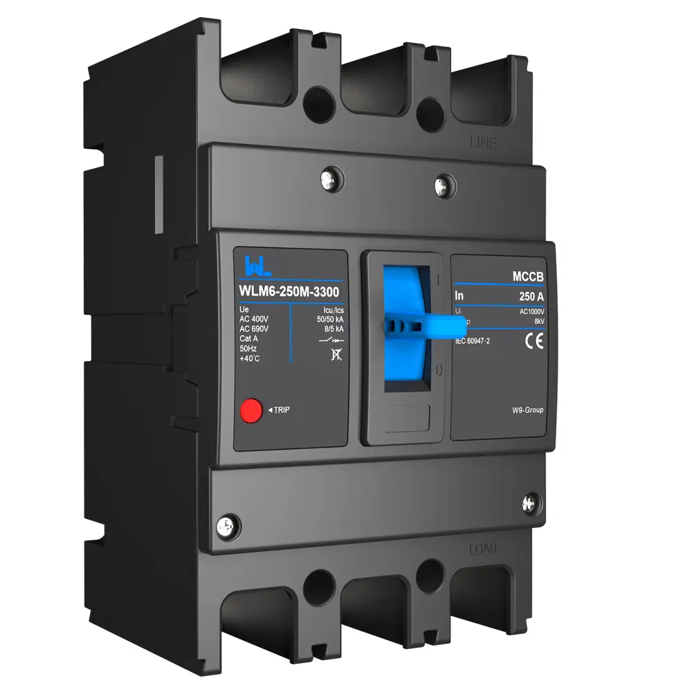 MCCB circuit breaker WLM6 Series industrial thermal magnetic type circuit breaker 400V/690V 250A 3/4 Poles