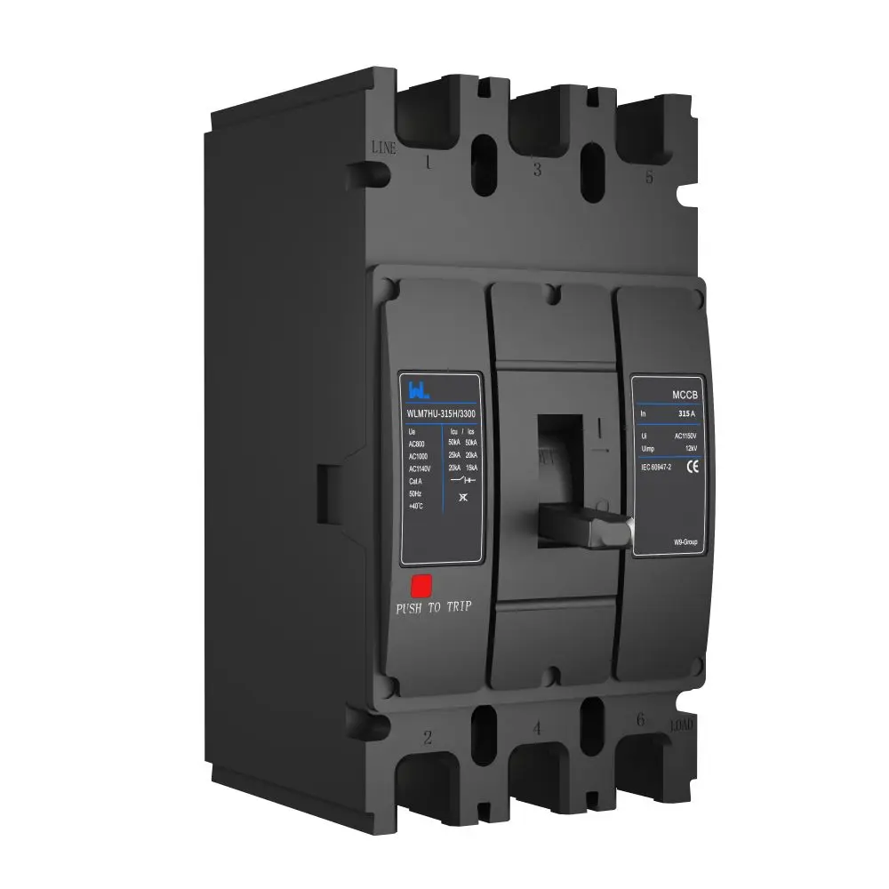 WLM7HU-315-3300 3P Photovoltaic solar mccb molded case circuit breaker 800V mccb 800VAC/1000VAC/1140VAC mccb315A mccb