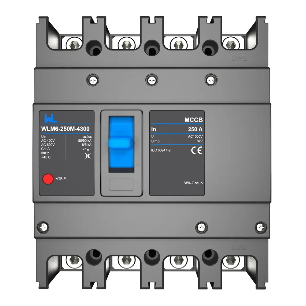 MCCB circuit breaker WLM6 Series industrial thermal magnetic type circuit breaker 400V/690V 250A 3/4 Poles