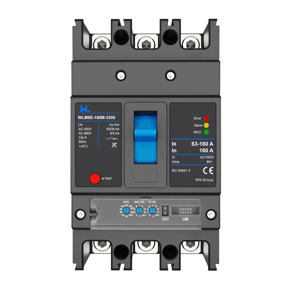 MCCB circuit breaker WLM6E-160A-3300 3P/4P WLM6E Series electronic circuit breaker lsig circuit breaker MCCB 125 A 3 Poles/4 Poles
