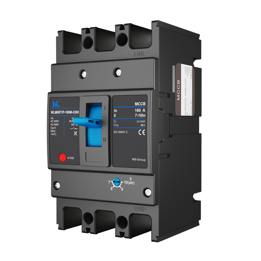 Adjustable Mccb WLM6RT-160A-3300 3P  WLM6RT Series thermal magnetic type mccb  400V/690V mccb 125A 3 Poles