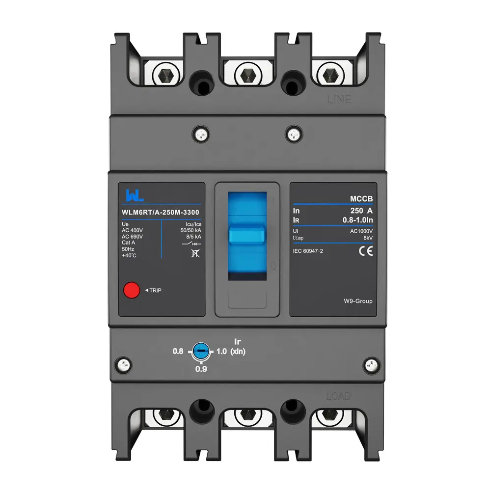 Adjustable Mccb WLM6RT-250A-3300 3P/4P  WLM6RT Series industrial thermal magnetic type circuit breaker 400V/690V mccb 250A 3/4 Poles