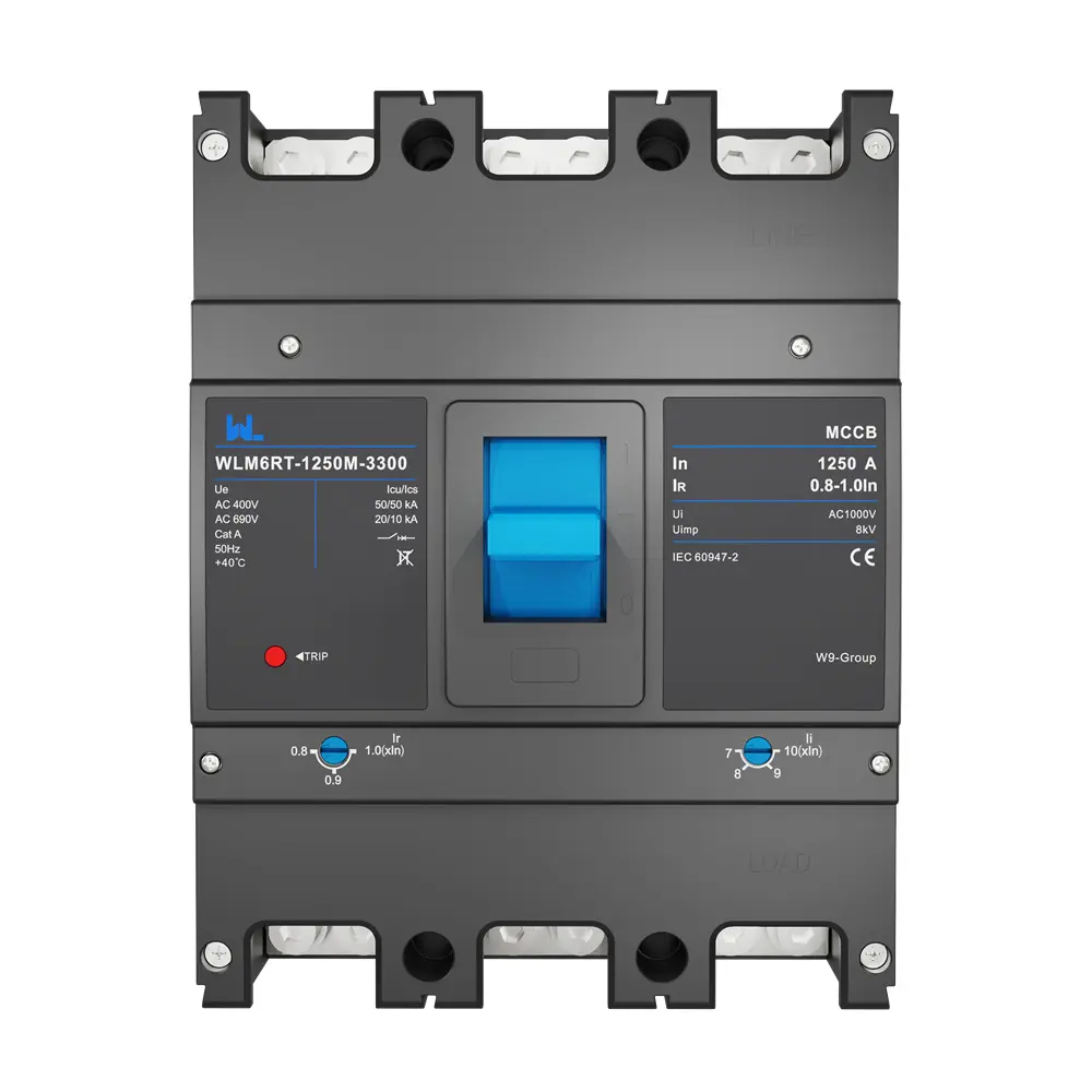 Adjustable mccb WLM6RT-1250A-3300 3P  WLM6RT Series  Moulded Case Circuit Breaker400V/690V mccb 800A 3 Poles