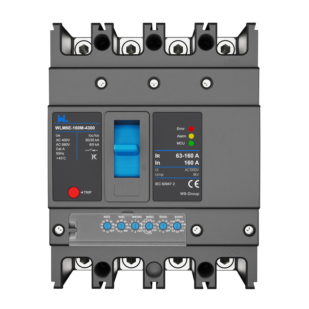 MCCB circuit breaker WLM6E-160A-3300 3P/4P WLM6E Series electronic circuit breaker lsig circuit breaker MCCB 125 A 3 Poles/4 Poles