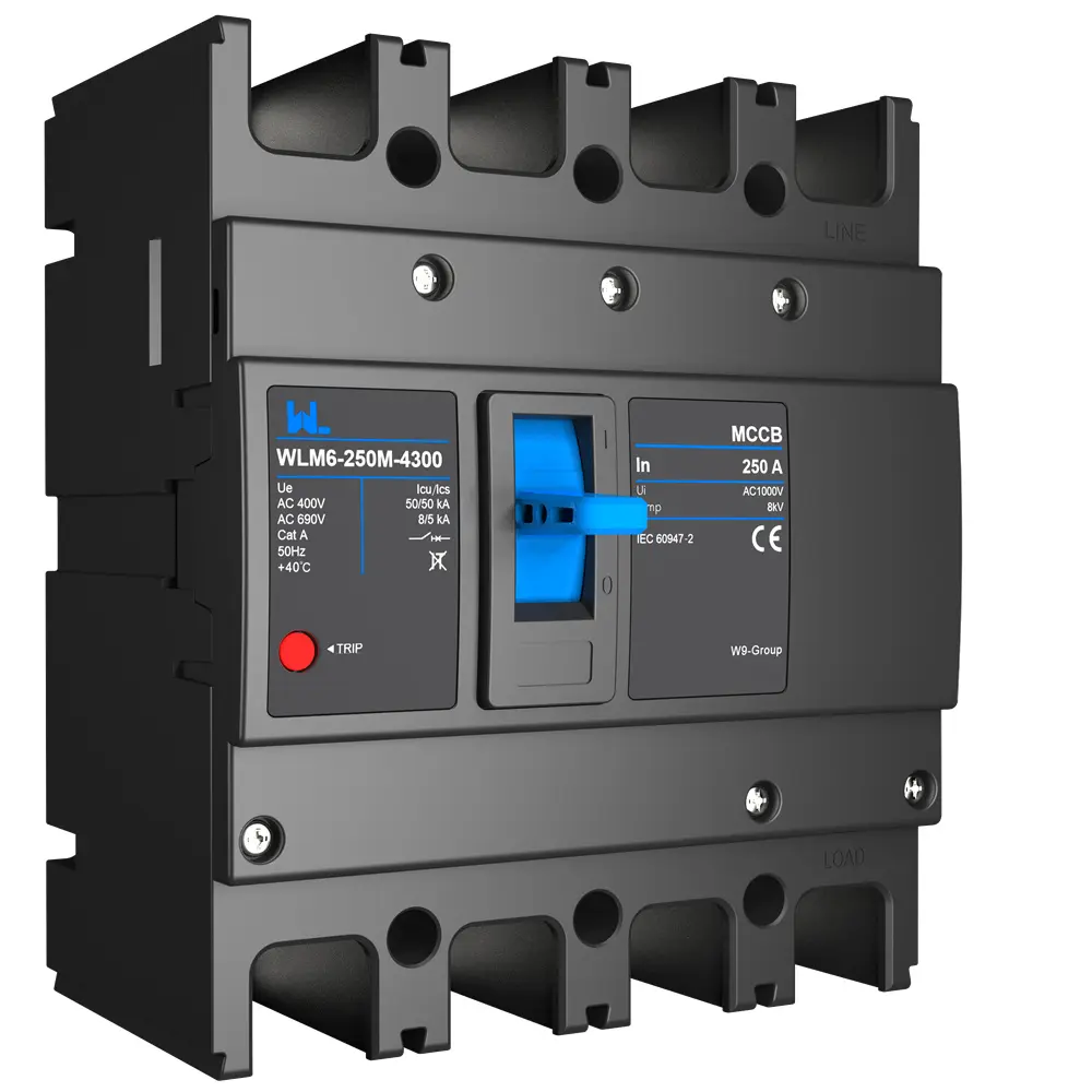 WLM6 Series industrial thermal magnetic type circuit breaker 400V/690V 250A 3/4 Poles
