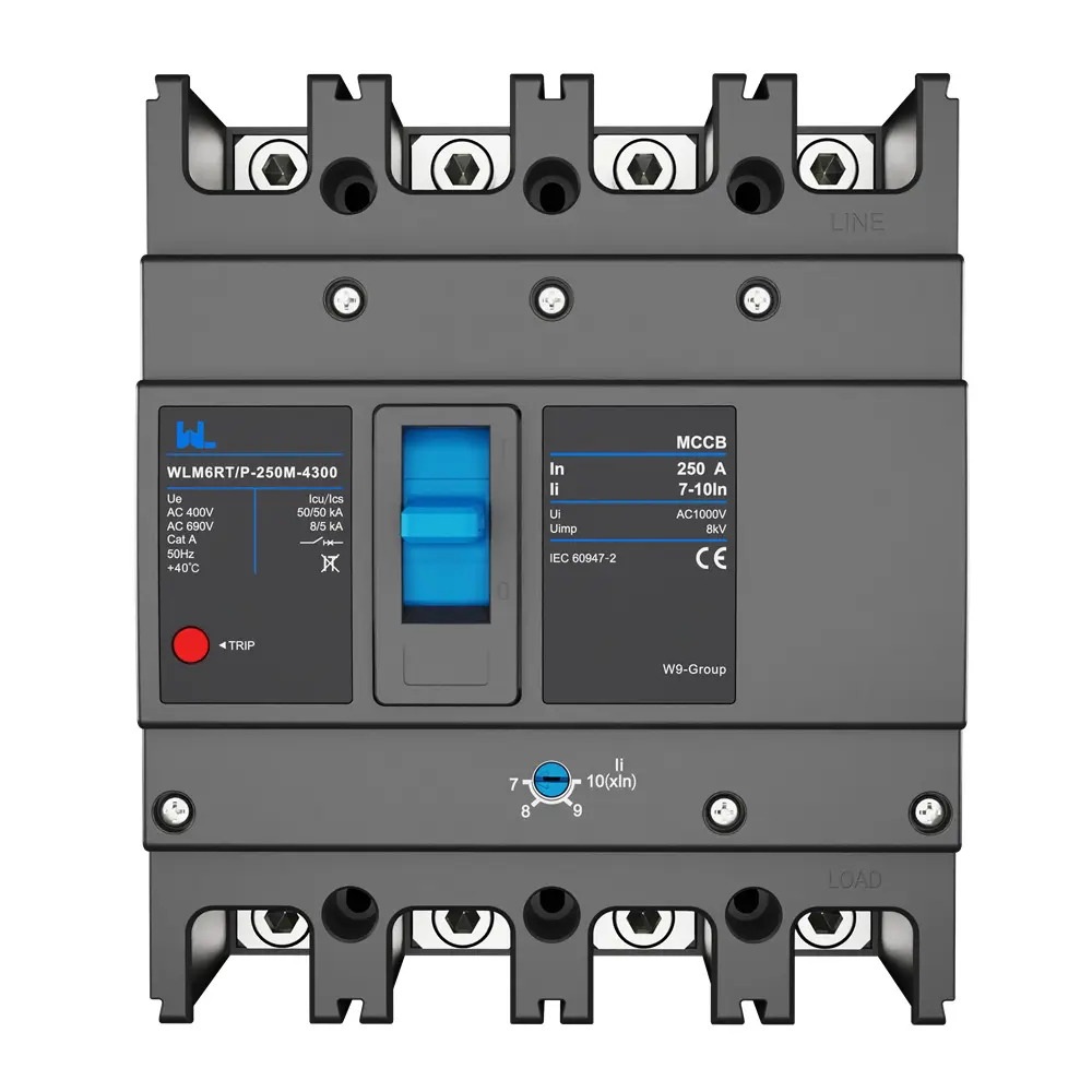 Adjustable Mccb WLM6RT-250A-3300 3P/4P  WLM6RT Series industrial thermal magnetic type circuit breaker 400V/690V mccb 250A 3/4 Poles