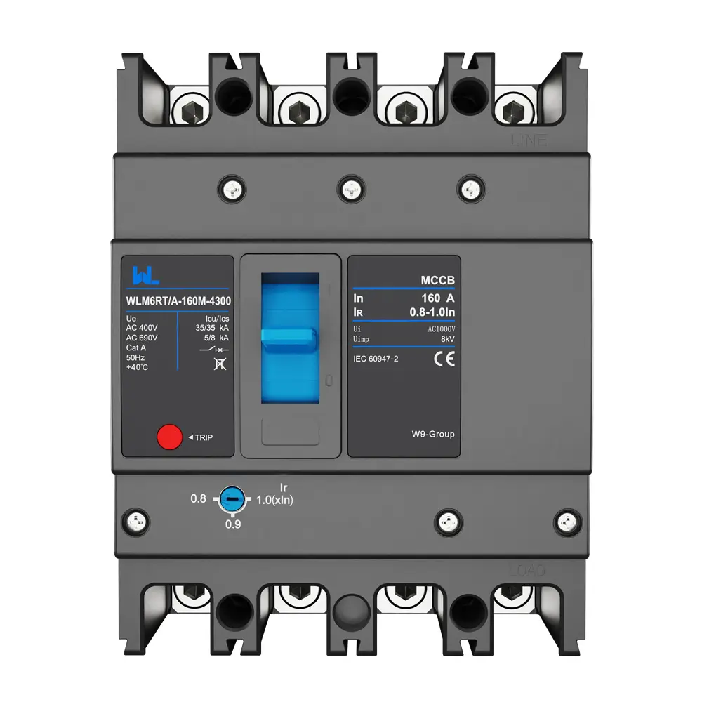 Adjustable Mccb WLM6RT-160A-3300 3P  WLM6RT Series thermal magnetic type mccb  400V/690V mccb 125A 3 Poles