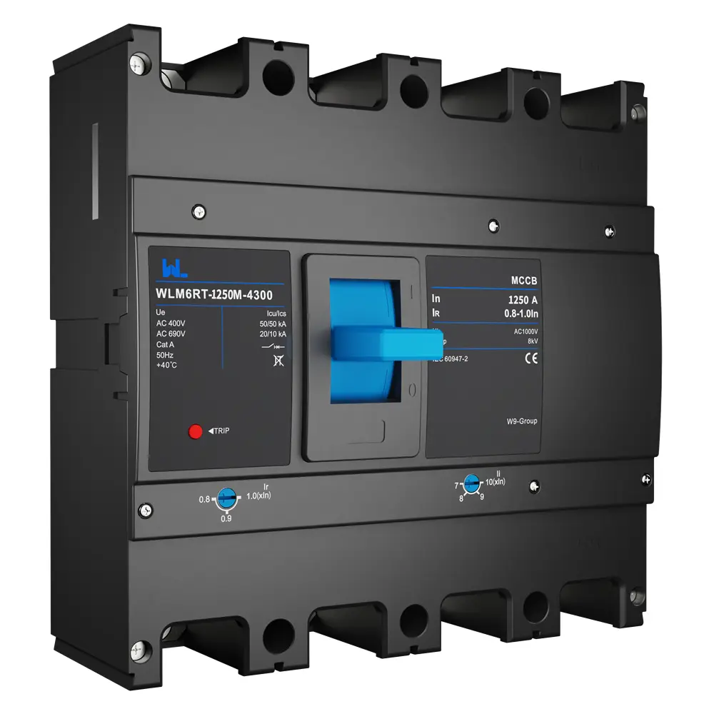 Adjustable mccb WLM6RT-1250A-3300 3P  WLM6RT Series  Moulded Case Circuit Breaker400V/690V mccb 800A 3 Poles