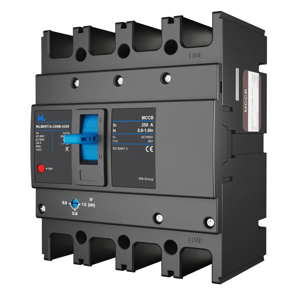 Adjustable Mccb WLM6RT-250A-3300 3P/4P  WLM6RT Series industrial thermal magnetic type circuit breaker 400V/690V mccb 250A 3/4 Poles