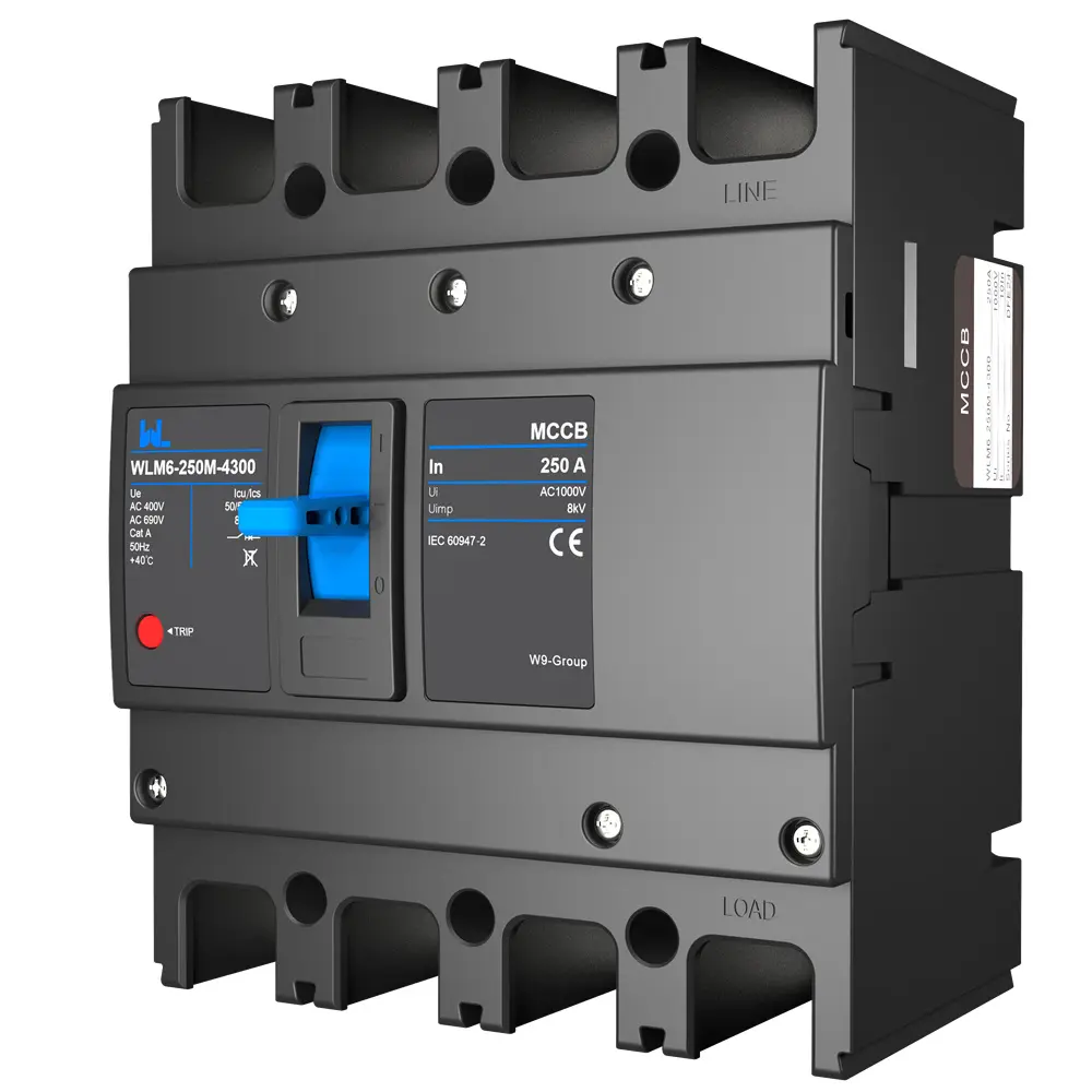MCCB circuit breaker WLM6 Series industrial thermal magnetic type circuit breaker 400V/690V 250A 3/4 Poles