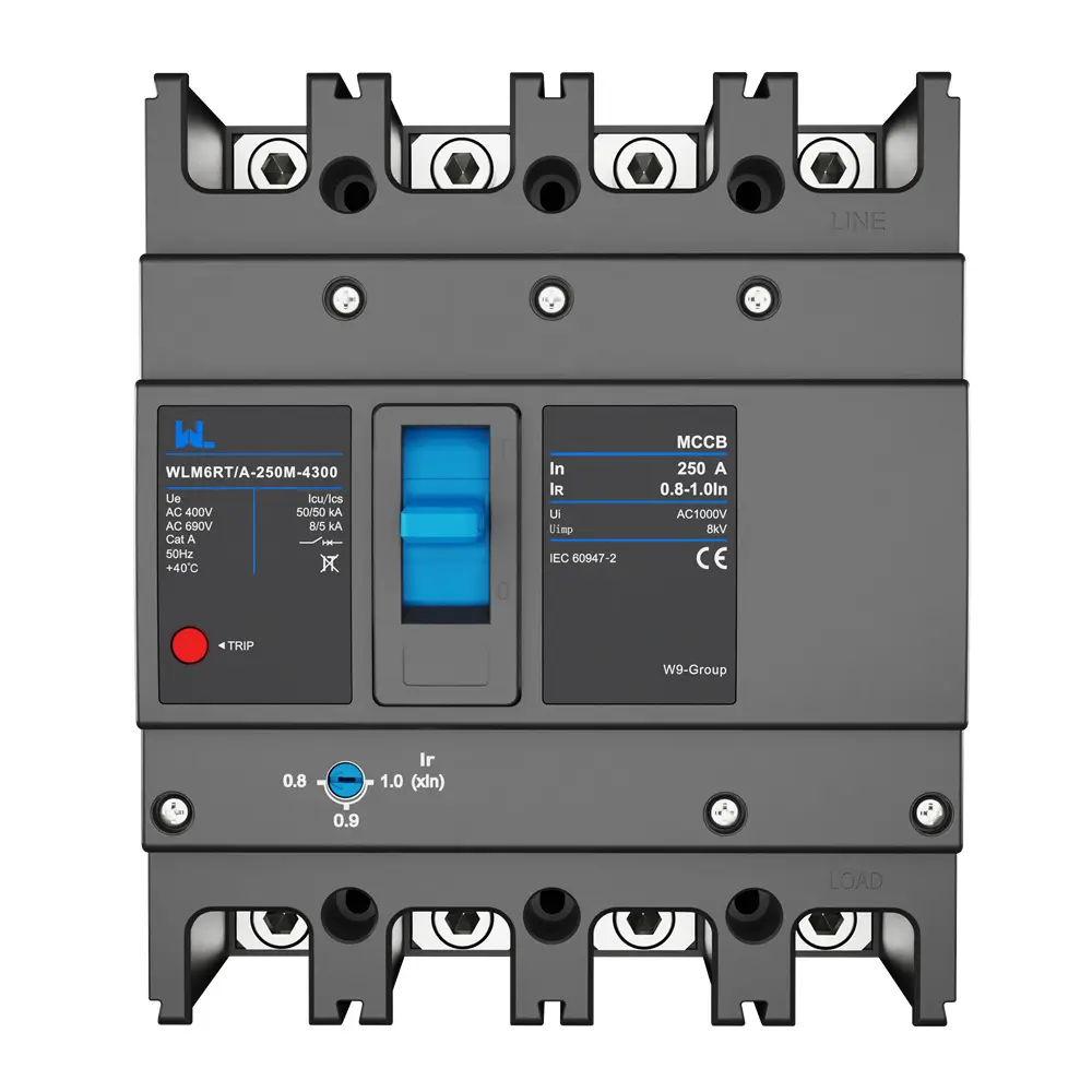 Adjustable Mccb WLM6RT-250A-3300 3P/4P  WLM6RT Series industrial thermal magnetic type circuit breaker 400V/690V mccb 250A 3/4 Poles