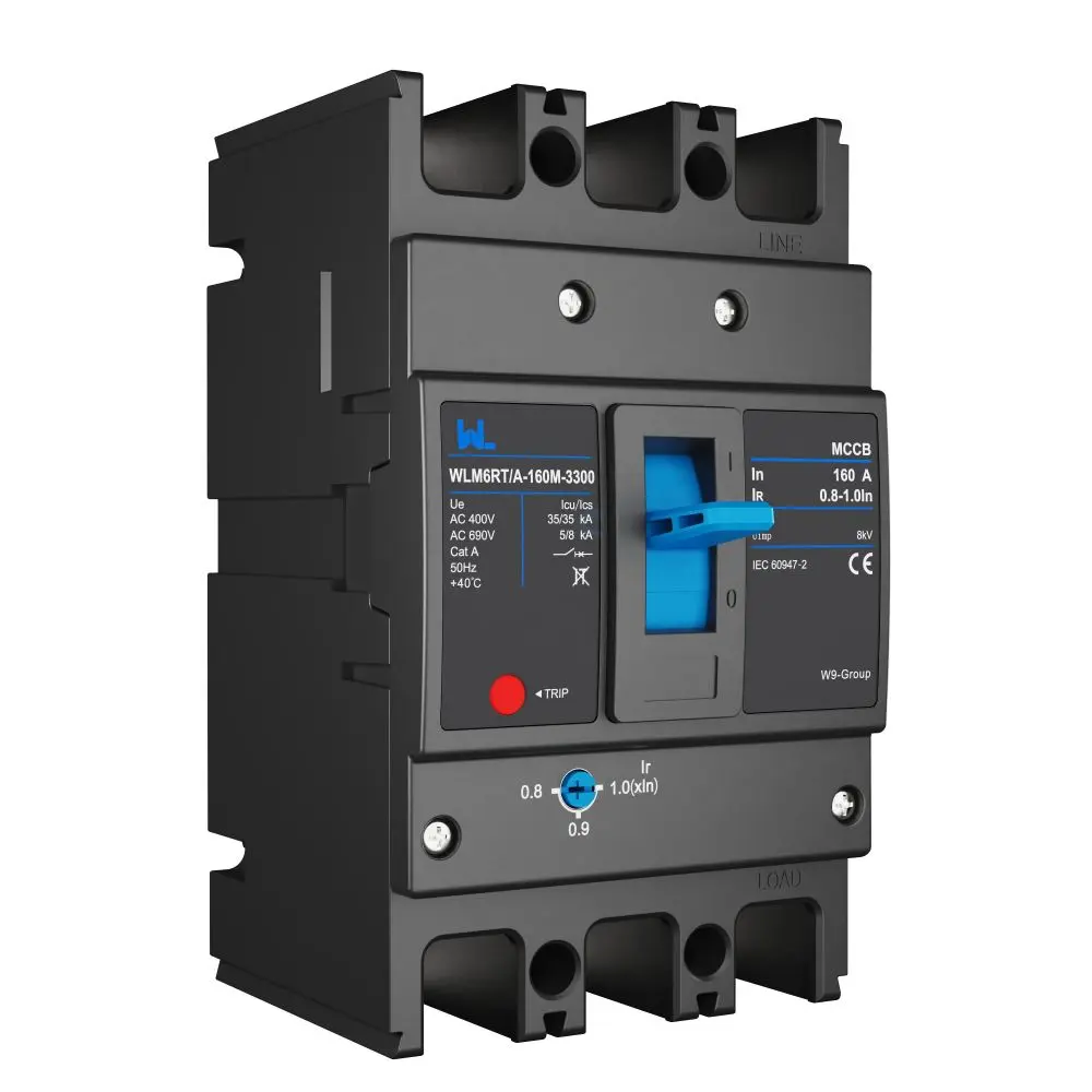 Adjustable Mccb WLM6RT-160A-3300 3P  WLM6RT Series thermal magnetic type mccb  400V/690V mccb 125A 3 Poles