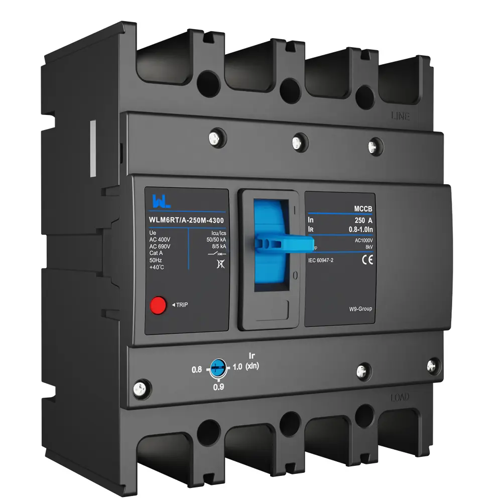 Adjustable Mccb WLM6RT-250A-3300 3P/4P  WLM6RT Series industrial thermal magnetic type circuit breaker 400V/690V mccb 250A 3/4 Poles