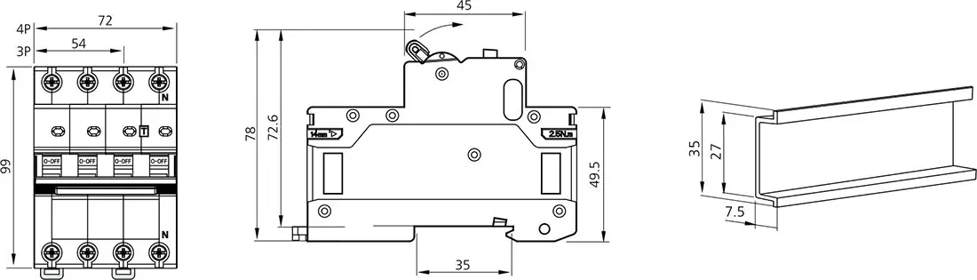 JCB2LE-80M-4P-Dimensionj5z