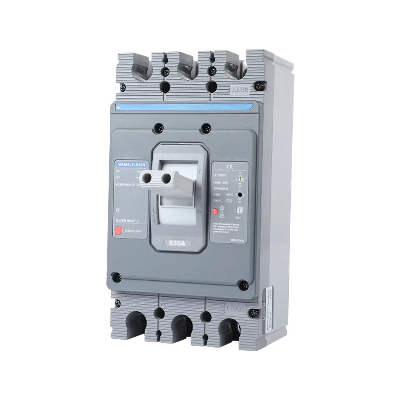 WLM8LY-630H-3300 WLM8LY Series earth leakage protection type Residual Current Circuit breaker  630A 3 poles mccb breaker