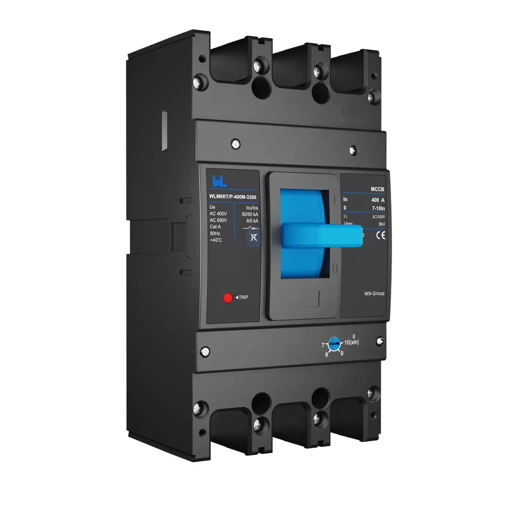Adjustable Mccb WLM6RT-400A-3300 3P  WLM6RT Series 400vac Thermal magnetic type moulded case circuit breaker 400V/690V MCCB 400A  3 Poles