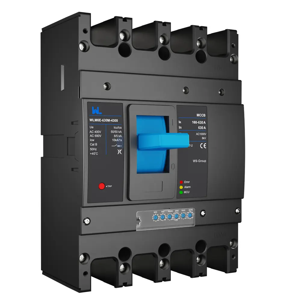 MCCB circuit breaker WLM6E-630A-3300 3P/4P  WLM6E SeriesMCCB electronic circuit breaker 400V/690V 630A 3 poles/4 poles lsig breaker