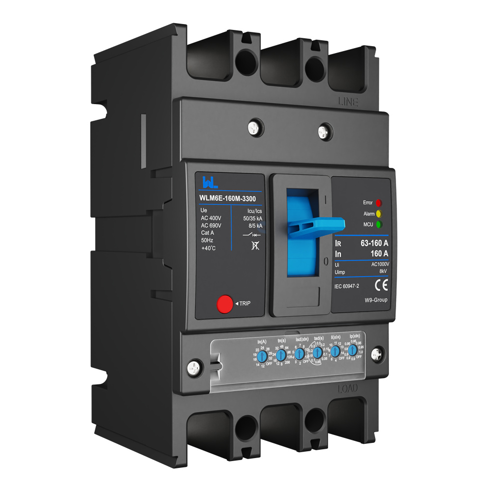 MCCB circuit breaker WLM6E-160A-3300 3P/4P WLM6E Series electronic circuit breaker lsig circuit breaker MCCB 125 A 3 Poles/4 Poles