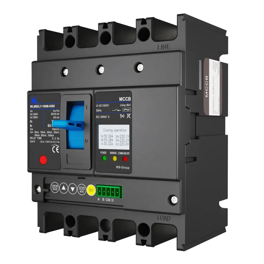 WLM6ELY-160A-4300 4P WLM6E Series electronic circuit breaker lsig circuit breaker MCCB 160A 4 Poles
