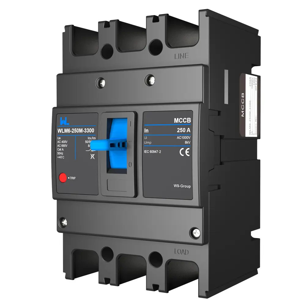 MCCB circuit breaker WLM6 Series industrial thermal magnetic type circuit breaker 400V/690V 250A 3/4 Poles