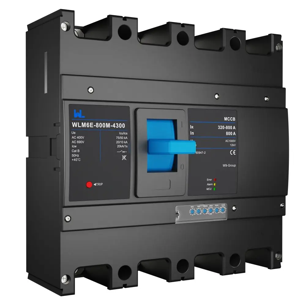 MCCB circuit breaker WLM6E-800A-3300 3P/4P    WLM6E Series electronic type circuit breaker 400V/690V 800 amp 3 Poles/4 Poles built in lsig