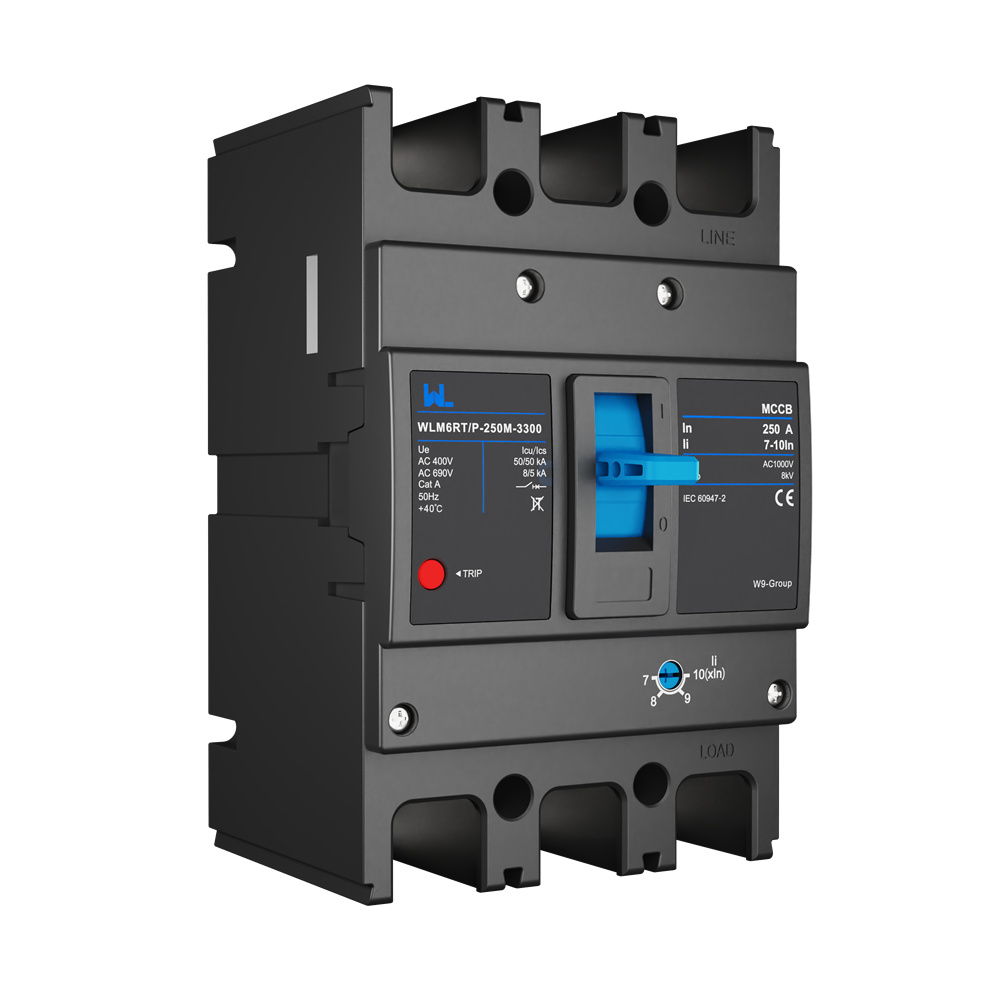 Adjustable Mccb WLM6RT-250A-3300 3P/4P  WLM6RT Series industrial thermal magnetic type circuit breaker 400V/690V mccb 250A 3/4 Poles