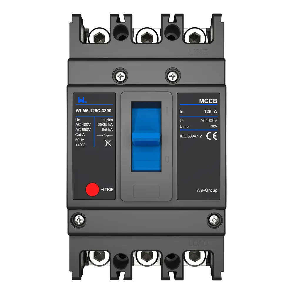 WLM6 Series thermal magnetic type mccb 400V/690V 125A 3/4 Poles