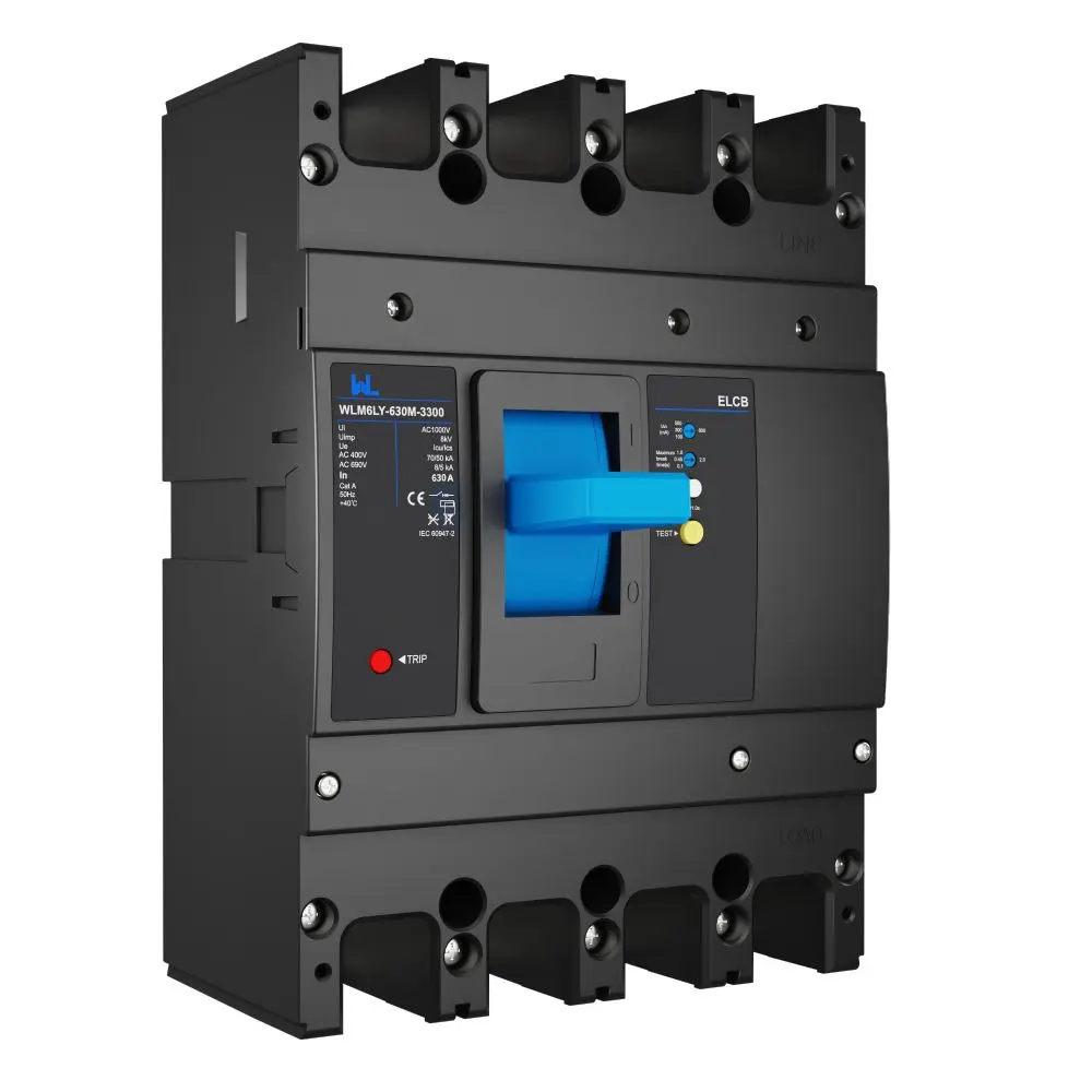 WLM6LY-630A-4300 4P   WLM6L Series earth leakage protection type circuit breaker 400V 630a 3 poles 4 Poles  mccb breaker