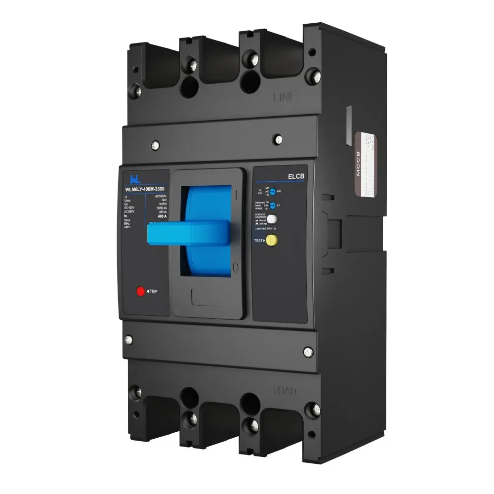 WLM6LY-400A-4300 4P   WLM6L Series earth leakage protection type RCCB 400V 400amper 3 poles 4 Poles  mccb breaker