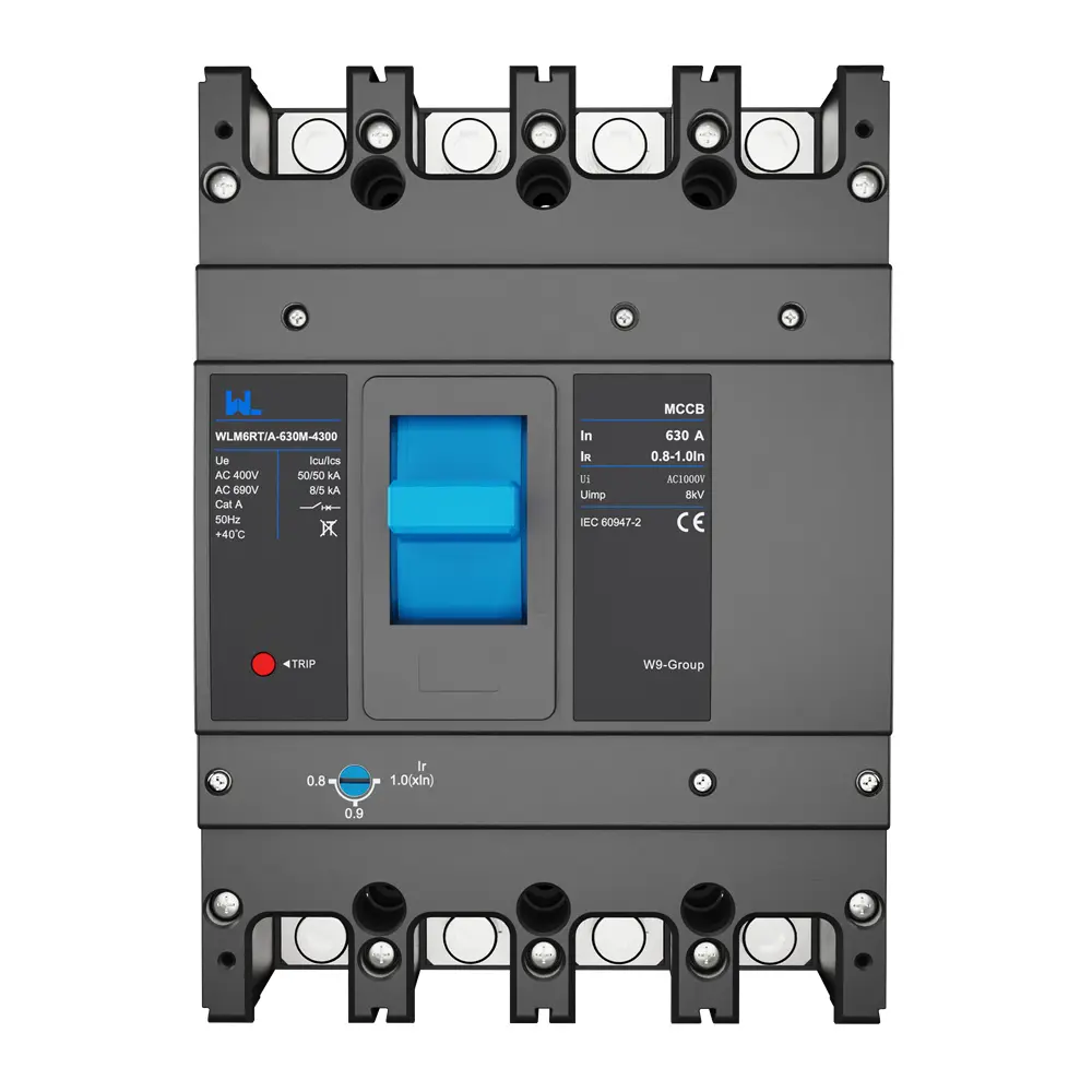 Adjustable Mccb WLM6RT-630A-3300 3P  WLM6RT Series thermal magnetic type  400V/690V mccb 630A 3 Poles