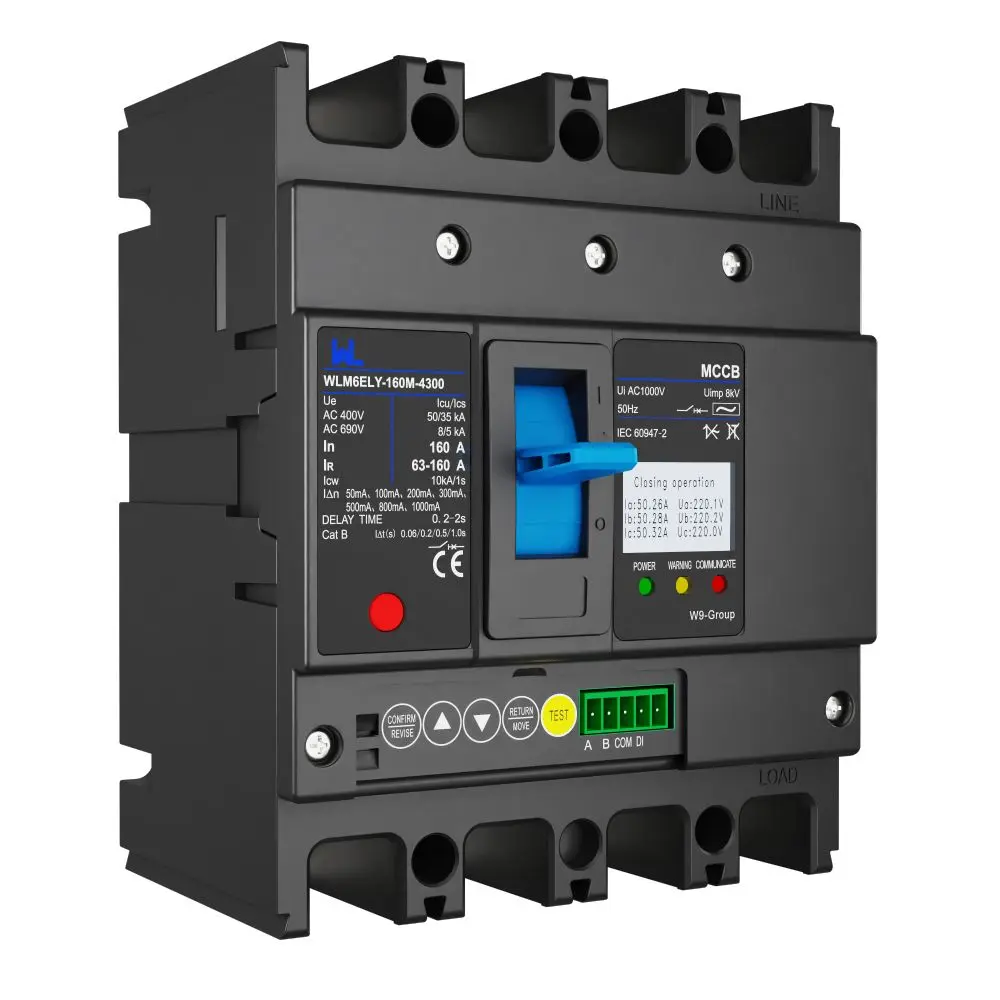 WLM6ELY-160A-4300 4P WLM6E Series electronic circuit breaker lsig circuit breaker MCCB 160A 4 Poles