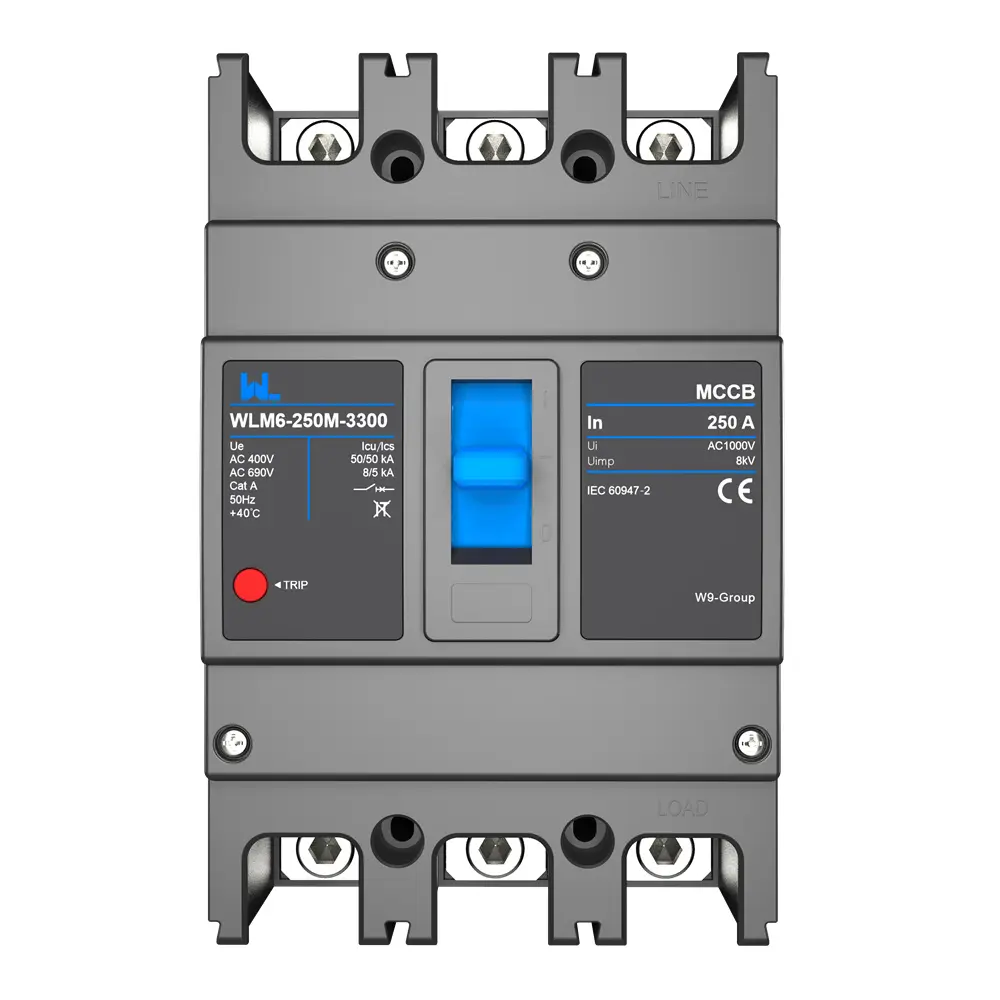 WLM6 Series industrial thermal magnetic type circuit breaker 400V/690V 250A 3/4 Poles