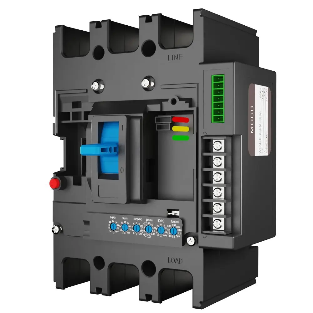 MCCB circuit breaker WLM6E-250A-3300 3P/4P WLM6E Series electronic circuit breaker Molded Case Circuit Breaker 400V/690V MCCB 250A 3/4 poles with modbus RS485