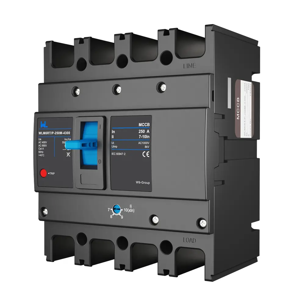Adjustable Mccb WLM6RT-250A-3300 3P/4P  WLM6RT Series industrial thermal magnetic type circuit breaker 400V/690V mccb 250A 3/4 Poles