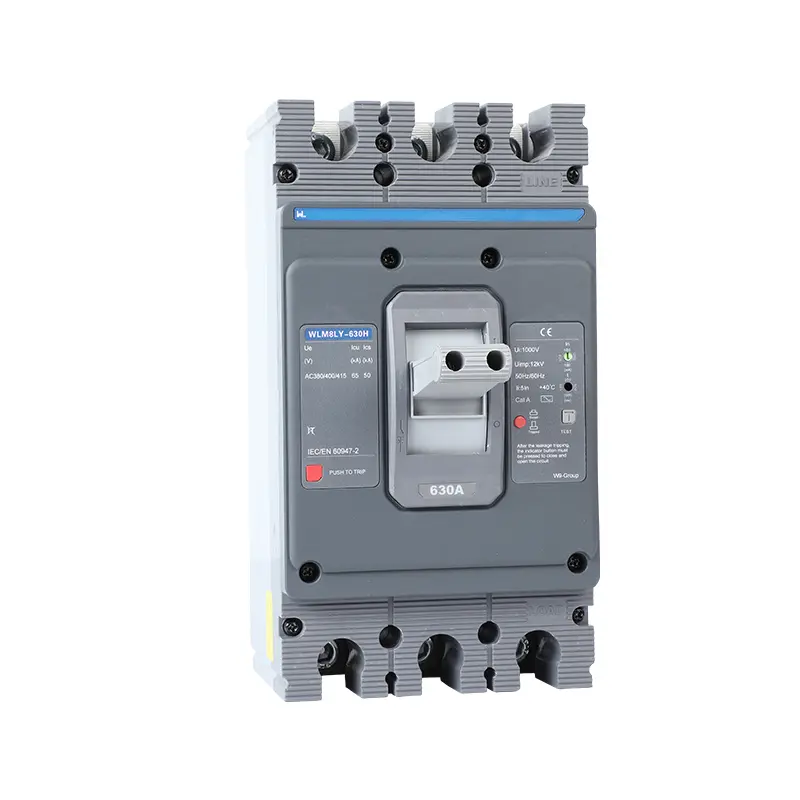 WLM8LY-630H-3300 WLM8LY Series earth leakage protection type Residual Current Circuit breaker  630A 3 poles mccb breaker