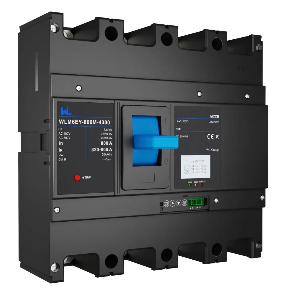 WLM6EY-800A-3300 3P/4P WLM6E Series electronic type circuit breaker 400V/690V 800 amp 3 Poles/4 Poles built in lsig molded case breaker with Modbus RS485