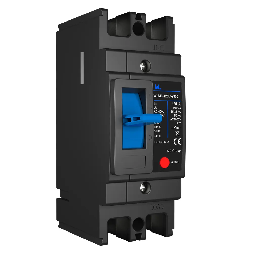 MCCB circuit breaker WLM6 Series thermal magnetic type mccb 400V/690V 125A 3/4 Poles