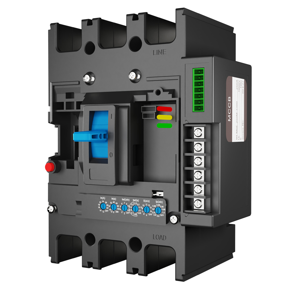 MCCB circuit breaker WLM6E-250A-3300 3P/4P WLM6E Series electronic circuit breaker Molded Case Circuit Breaker 400V/690V MCCB 250A 3/4 poles with modbus RS485
