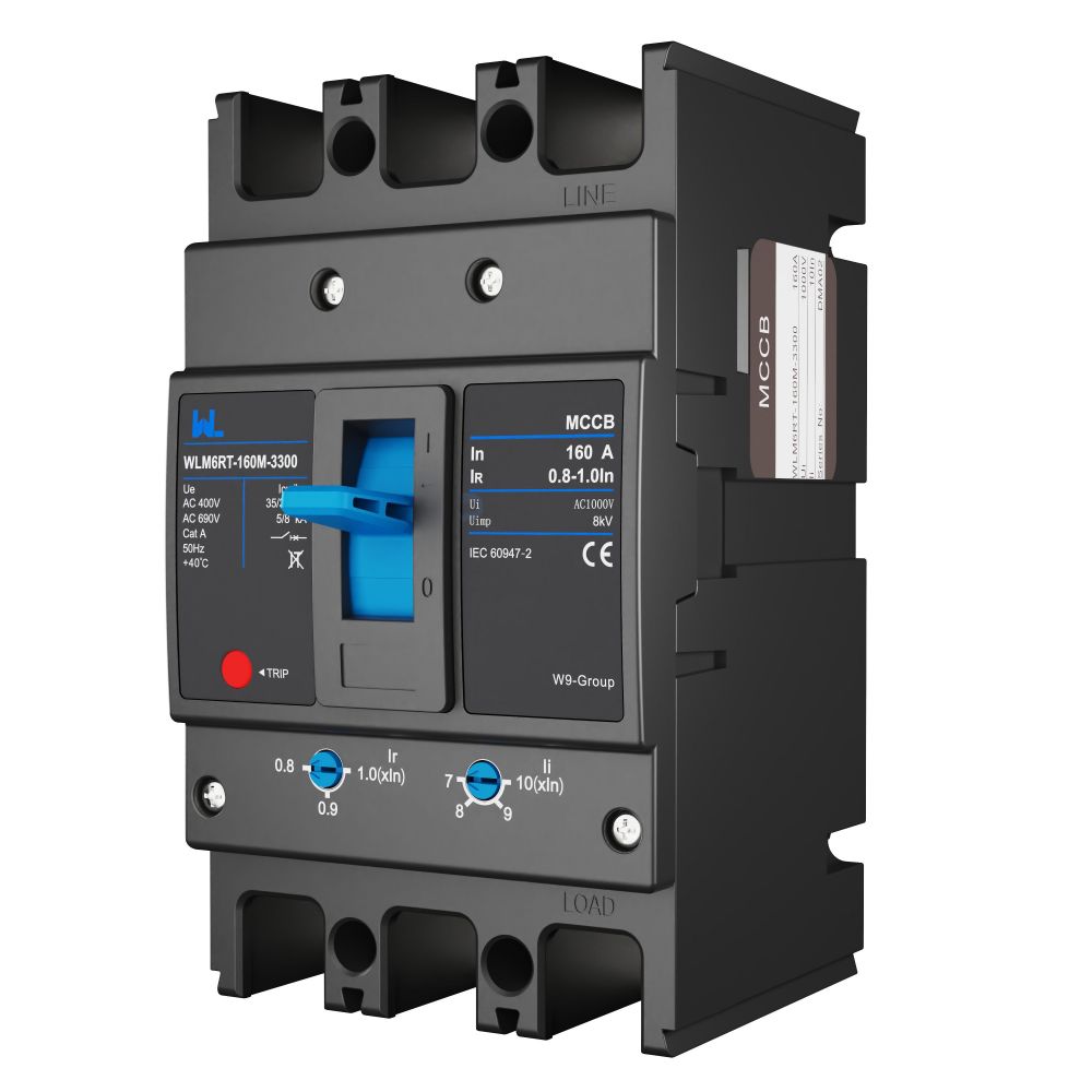 Adjustable Mccb WLM6RT-160A-3300 3P  WLM6RT Series thermal magnetic type mccb  400V/690V mccb 125A 3 Poles